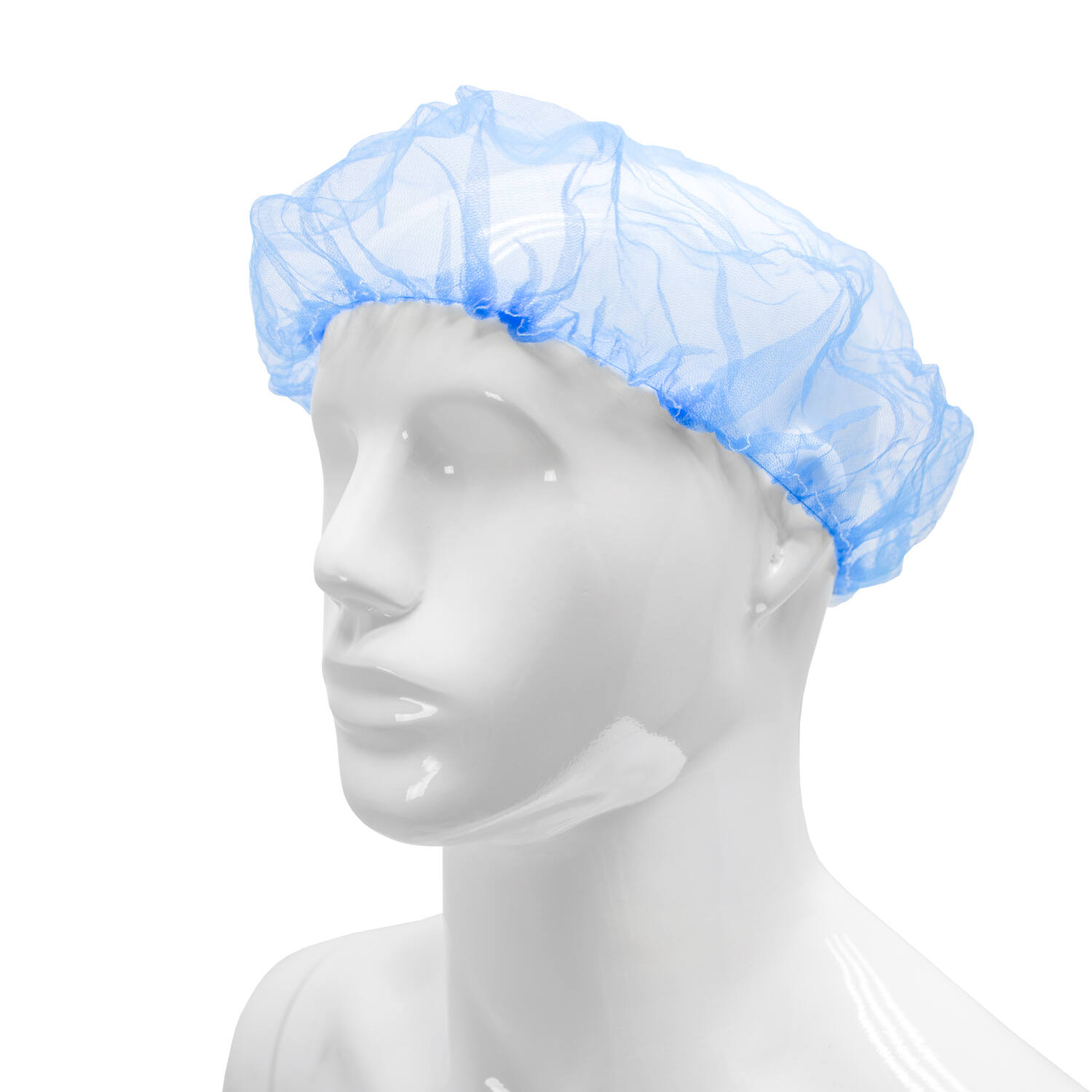 Baret nylon micromaas blauw 58cm elastiek