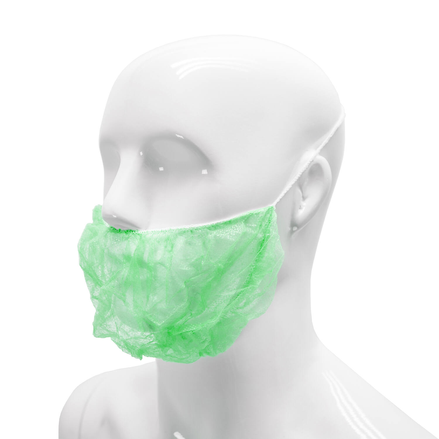 HYGOCLEAN® baardmasker PP groen 46cm headloop