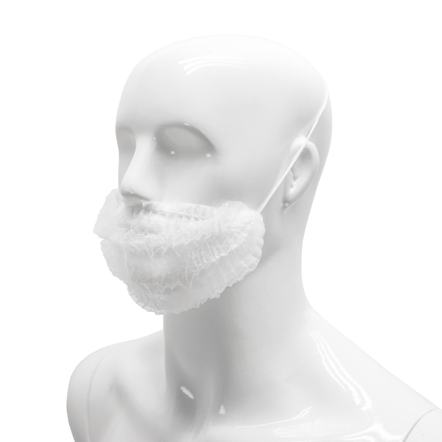 HYGOCLEAN® baardmasker PP 50cm wit clip