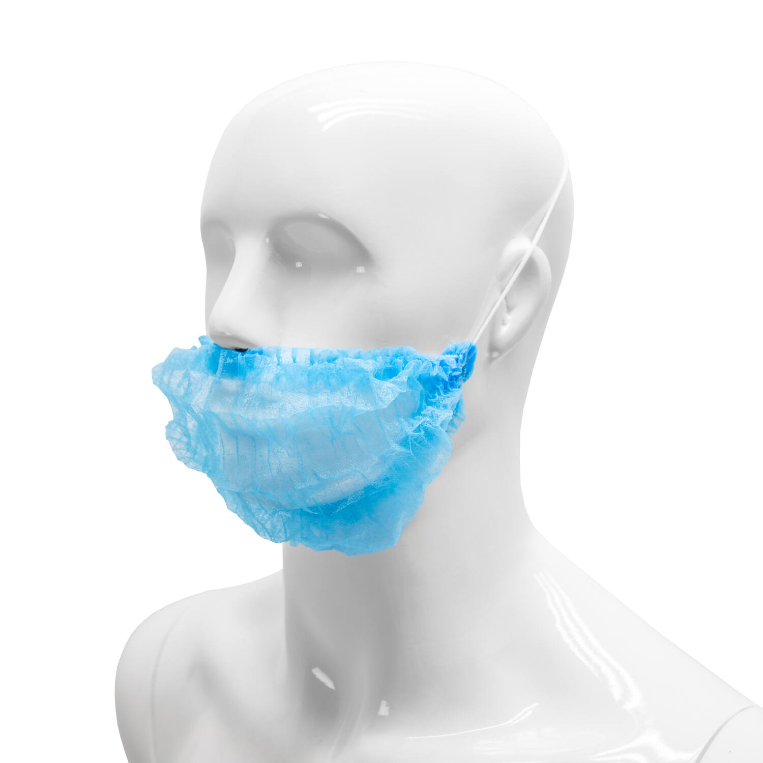 HYGOCLEAN® baardmasker PP 50cm blauw clip
