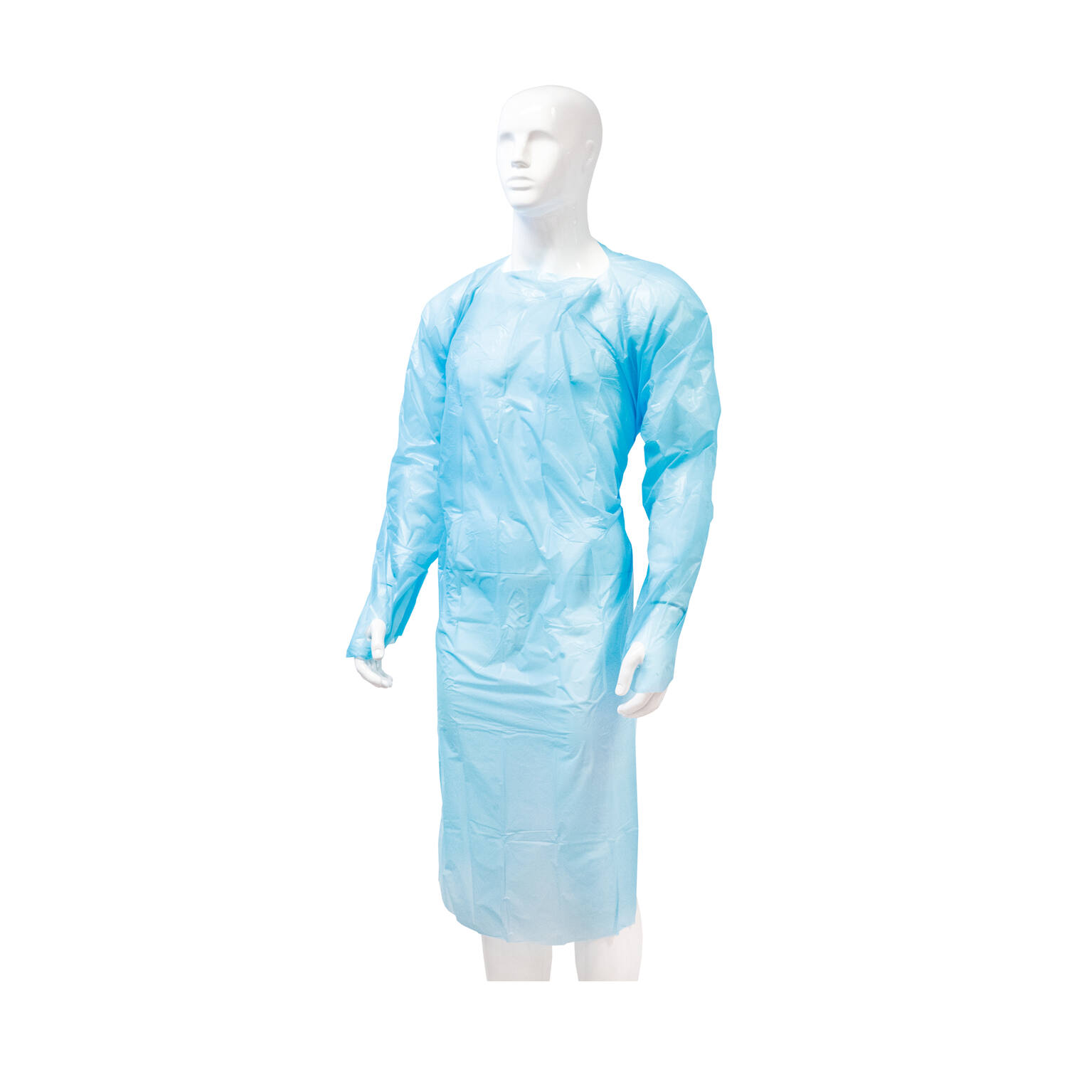 HYGOCLEAN® schort CPE lange mouw blauw 30Mu