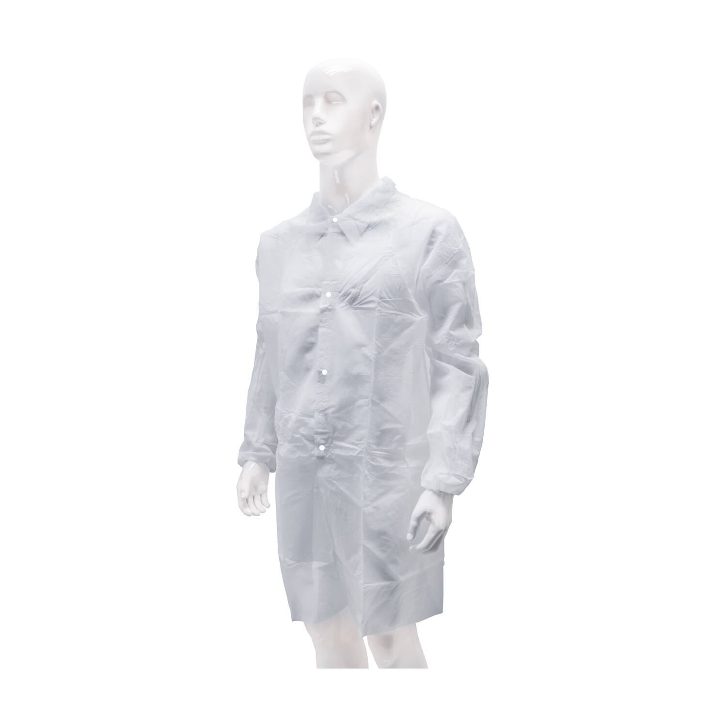 HYGOCLEAN® bezoekersjas PP drukknoop wit M