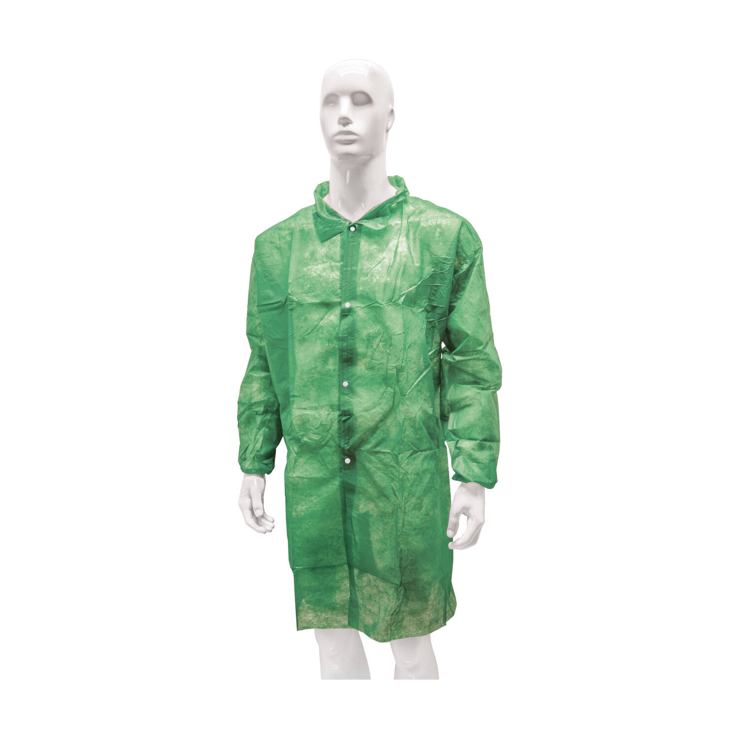 HYGOCLEAN® bezoekersjas PP drukknoop groen 2XL