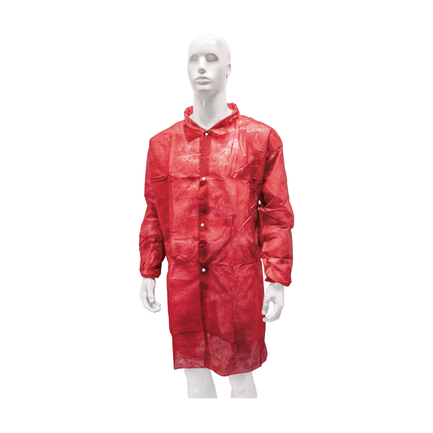 HYGOCLEAN® bezoekersjas PP drukknoop rood 3XL