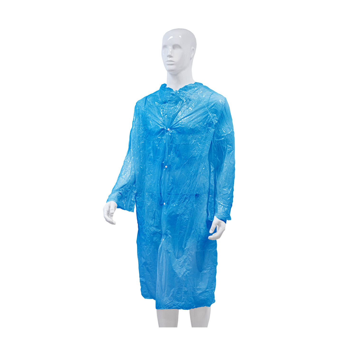 HYGOCLEAN® bezoekersjas PE 17Mu drukknoop wit XL