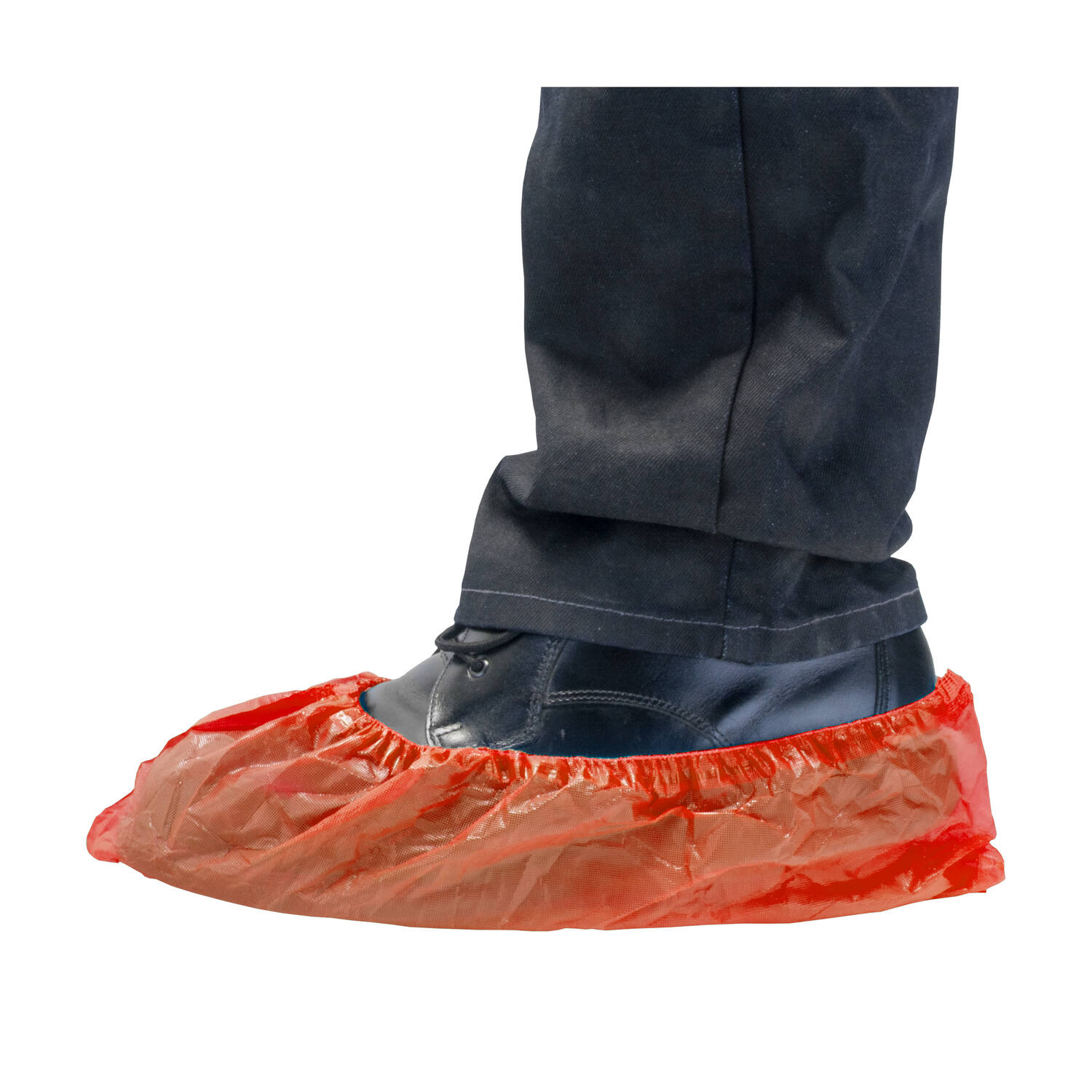 HYGOCLEAN® overschoen CPE rood 40Mu geruwd
