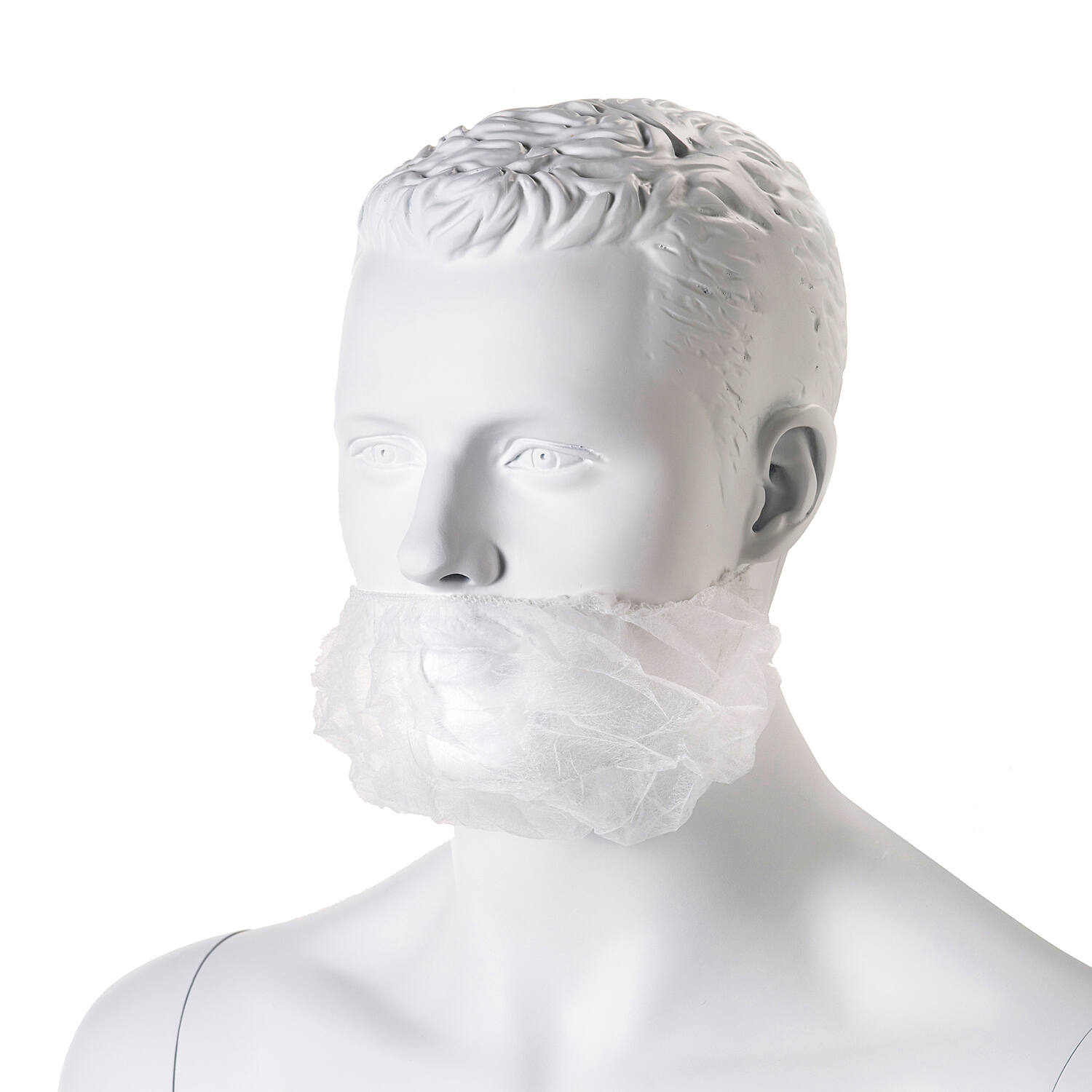 Baardmasker nylon micromaas wit hoofdelastiek