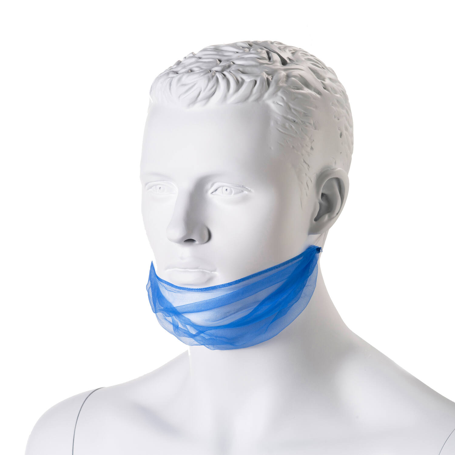 Baardmasker nylon micromaas blauw hoofdelastiek