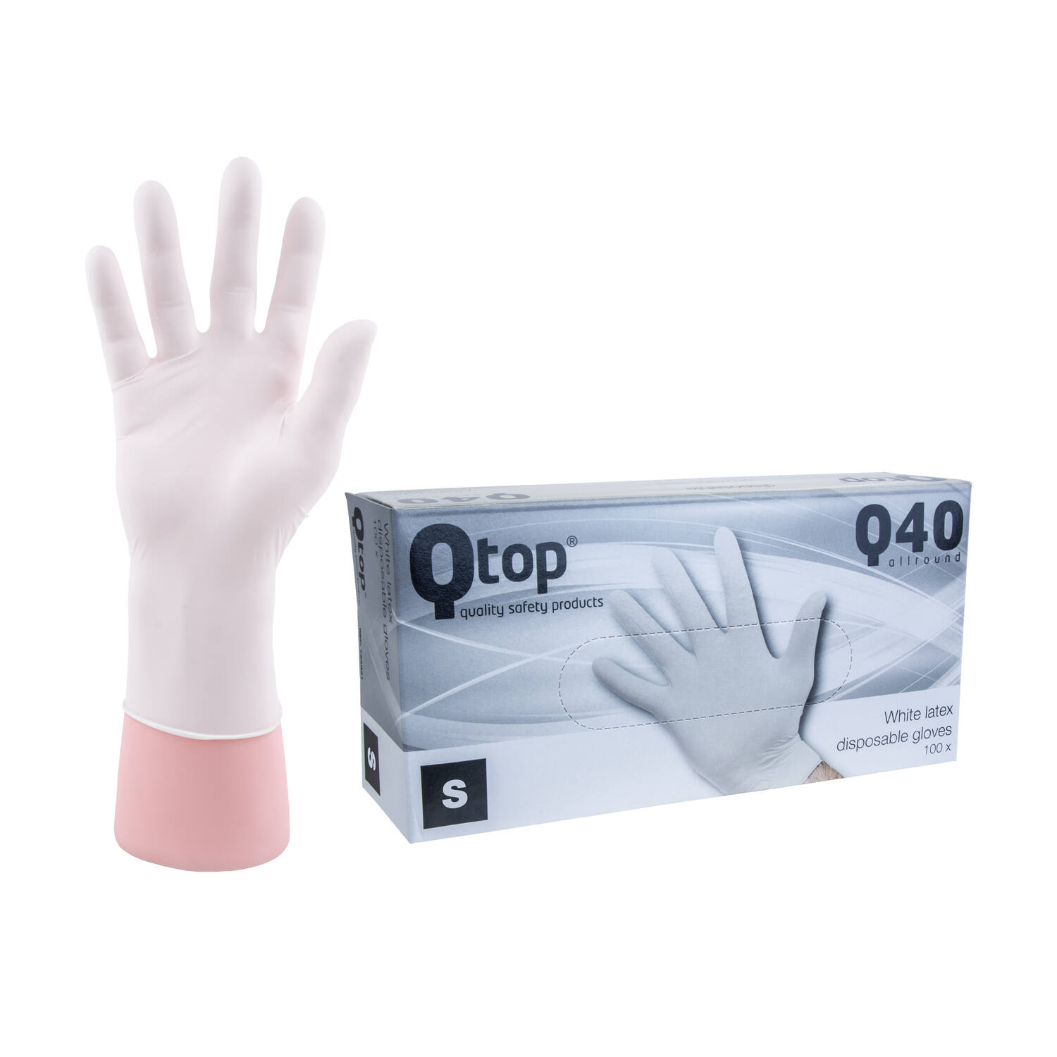 Q-TOP® Q40 handschoen latex 4gr wit S