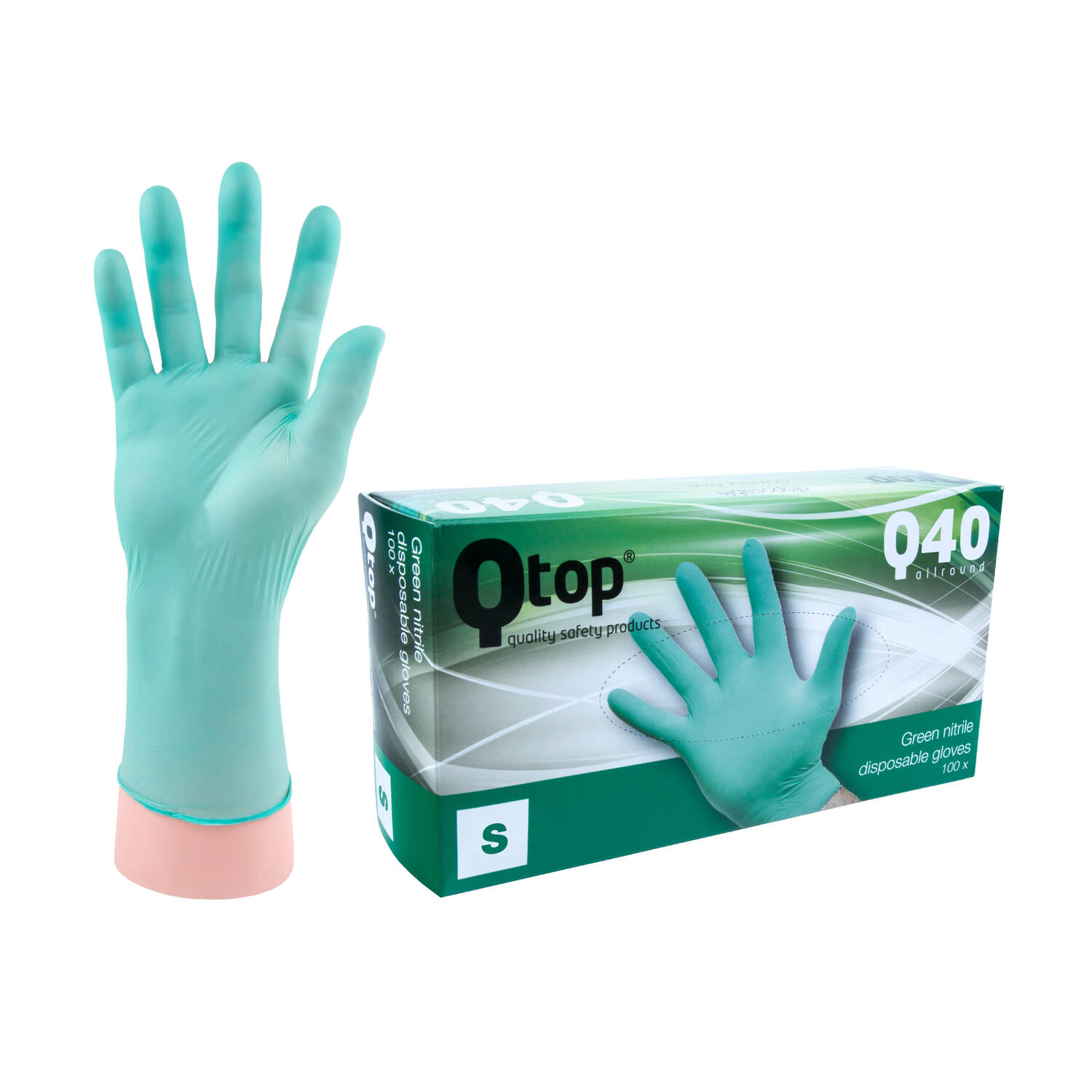 Q-TOP® Q40 handschoen nitril 4gr groen S