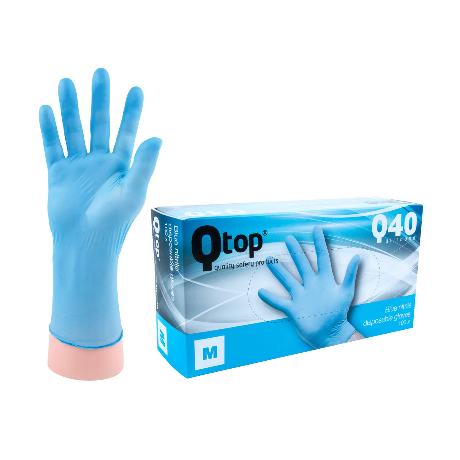 Q-TOP® Q40 handschoen nitril 4gr blauw M