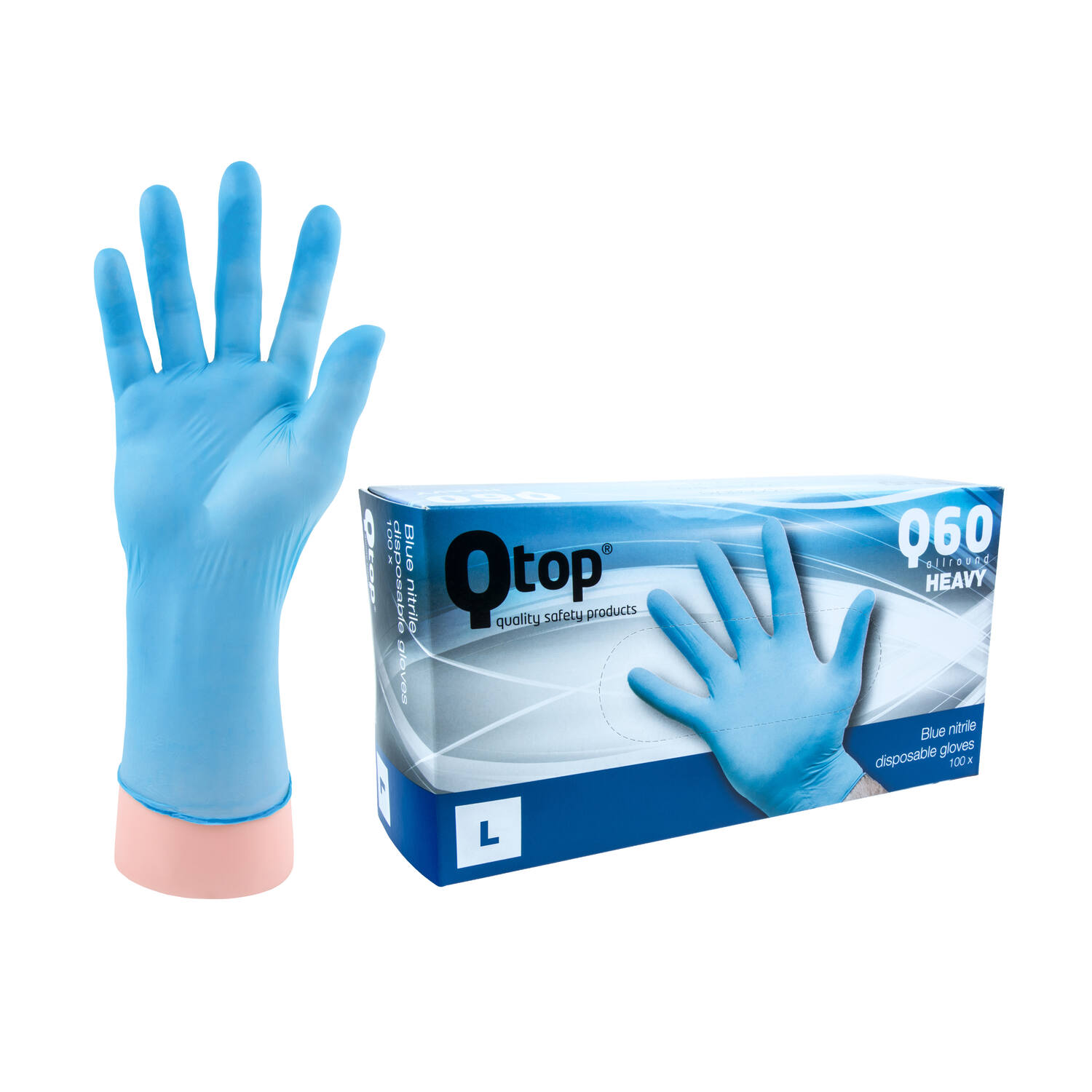 Q-TOP® Q60 handschoen nitril 6gr blauw L