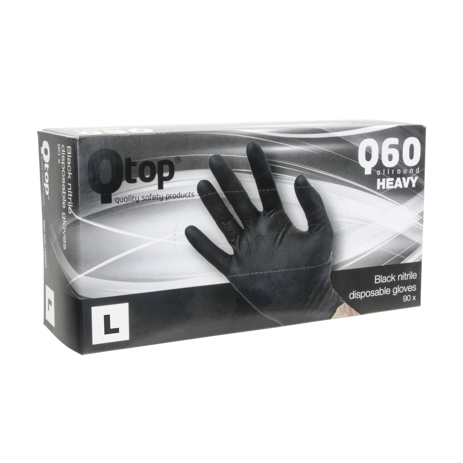 Q-TOP® Q60 handschoen nitril 6gr zwart L