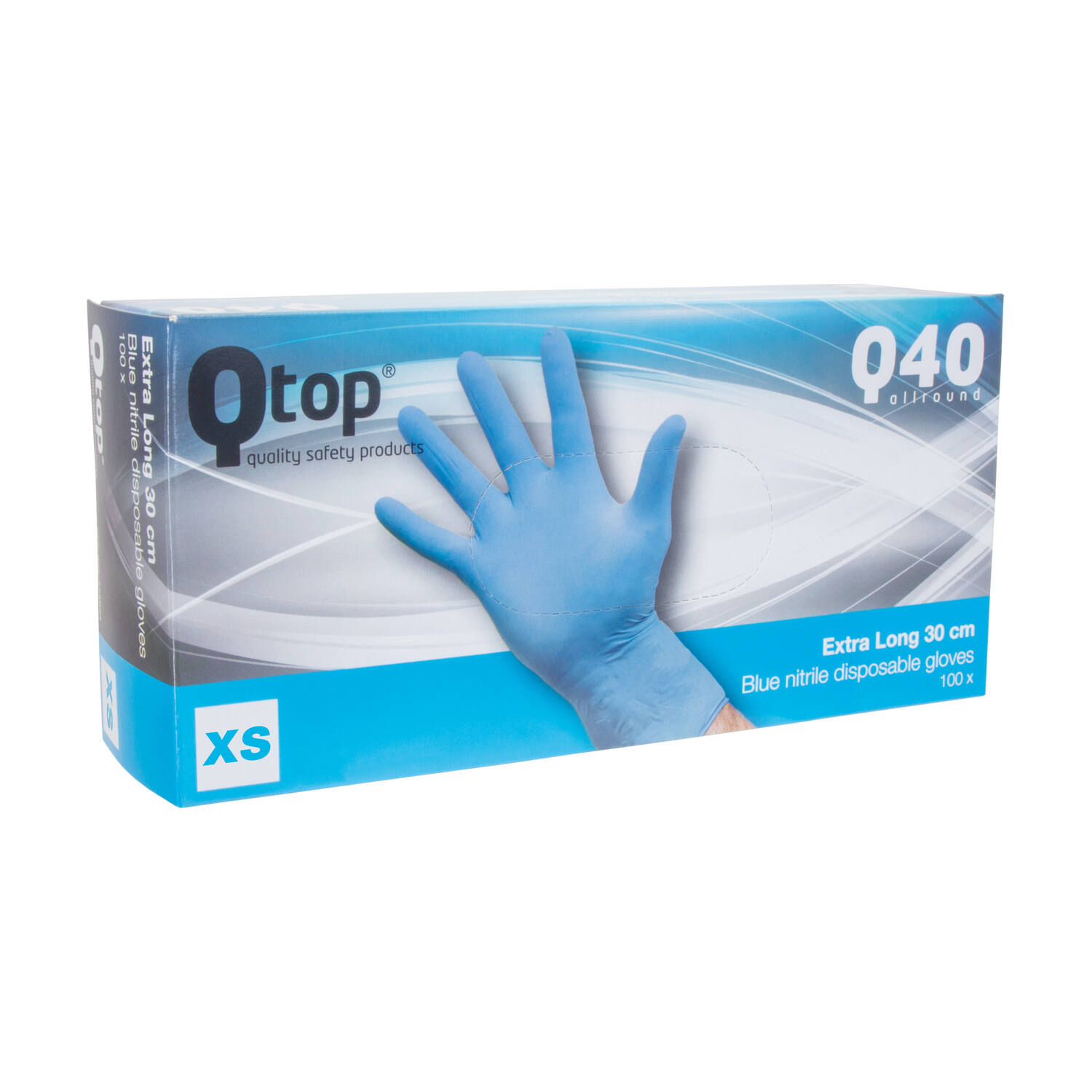 Q-TOP® Q40 handschoen nitril 30cm blauw XS