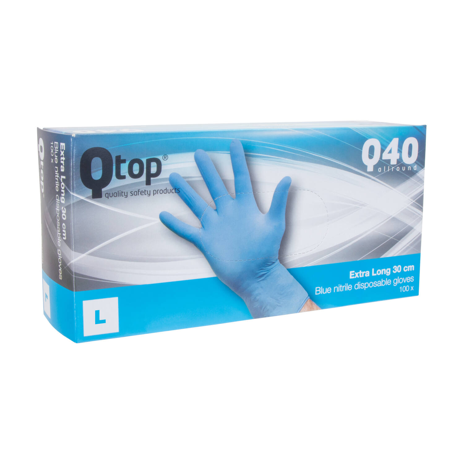 Q-TOP® Q40 handschoen nitril 30cm blauw L