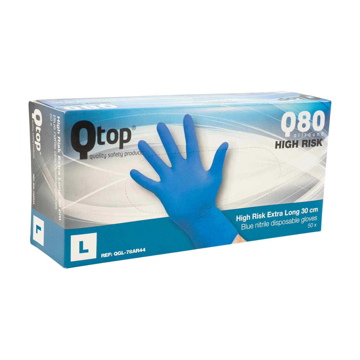 Q-TOP® Q80 handschoen nitril 30cm blauw L