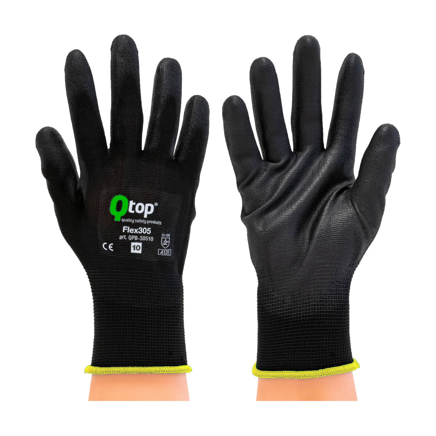 Q-TOP® FLEX305 handschoen PU palm PE zwart XL