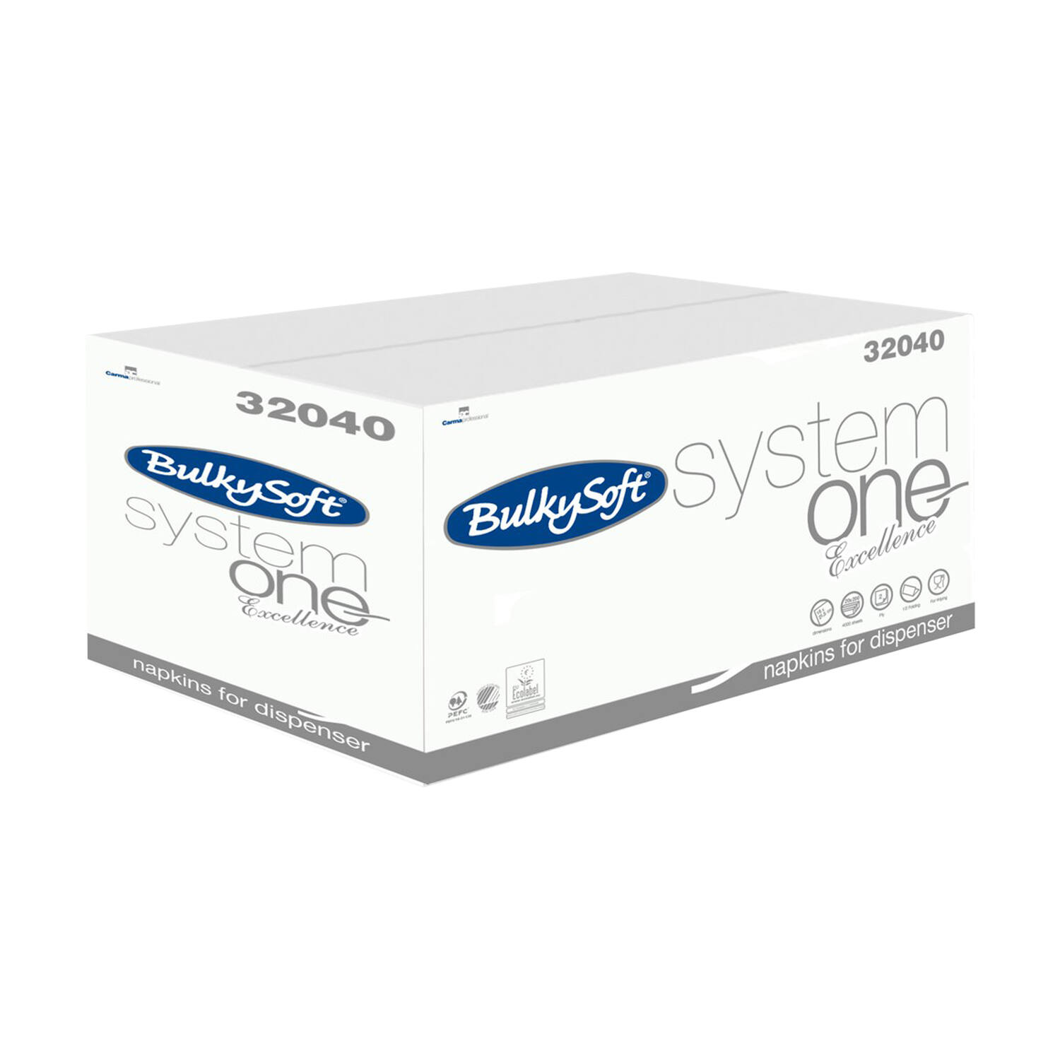 BULKYSOFT® System One servet 2lgs wit 1/2 ECOLABEL