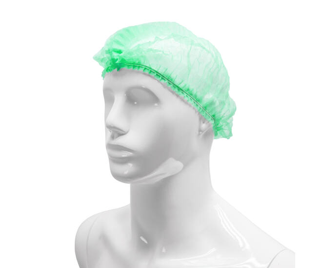 HYGOCLEAN® haarnet PP groen 58cm dubbel elastiek