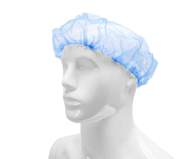 Baret nylon micromaas blauw 58cm elastiek