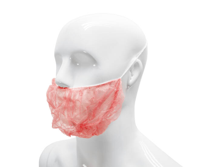 HYGOCLEAN® baardmasker PP rood 46cm headloop