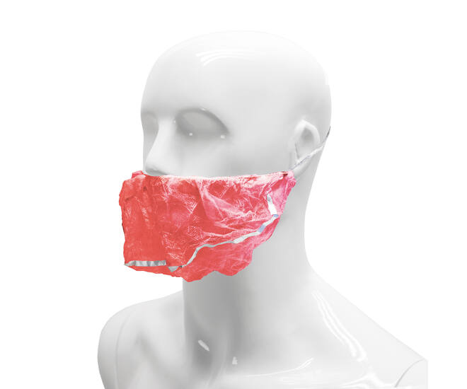 HYGOCLEAN® baardmasker PP rood 46cm headloop