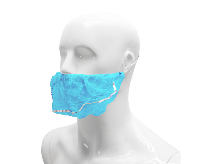 HYGOCLEAN® baardmasker PP blauw 46cm headloop