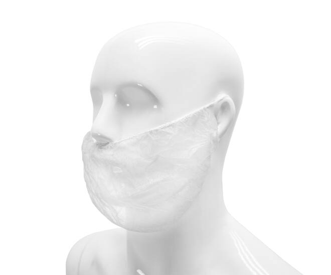 HYGOCLEAN® baardmasker PP wit 46cm dubbel earloop