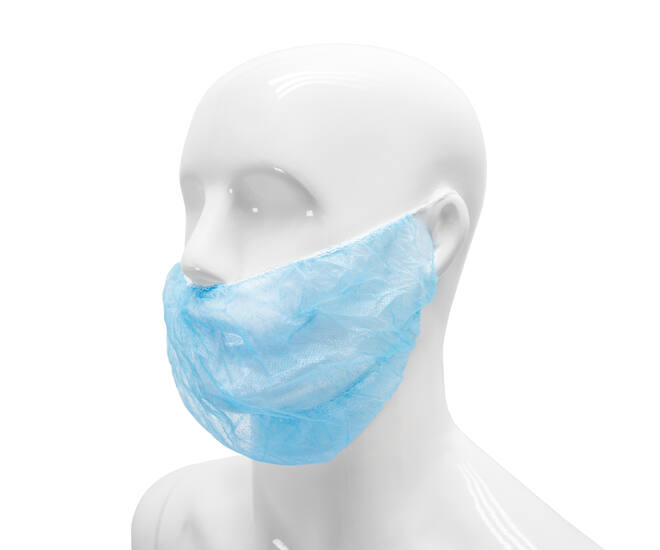 HYGOCLEAN® baardmasker PP blauw 46cmdubbel earloop