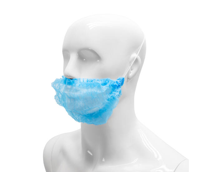HYGOCLEAN® baardmasker PP 50cm blauw clip