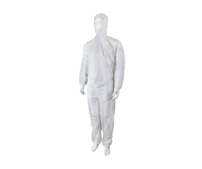 HYGOCLEAN® overal PP klittenband kap wit 2XL