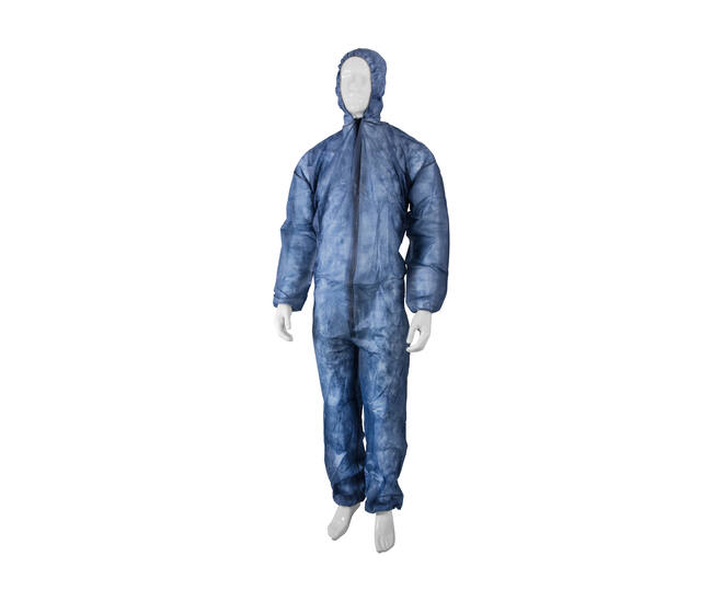HYGOCLEAN® overal PP-PE rits kap blauw S
