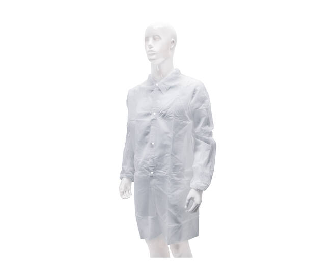 HYGOCLEAN® bezoekersjas PP drukknoop wit XL