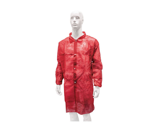 HYGOCLEAN® bezoekersjas PP drukknoop rood 3XL