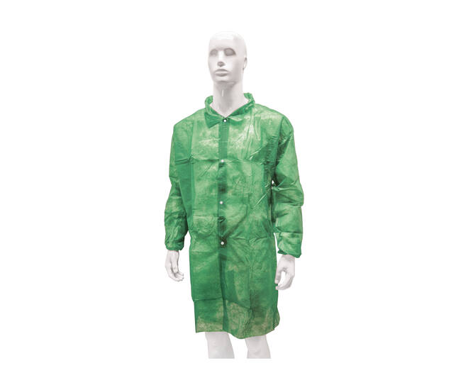 HYGOCLEAN® bezoekersjas PP drukknoop groen XL