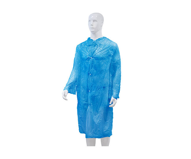 HYGOCLEAN® bezoekersjas PE 17Mu drukknoop wit XL