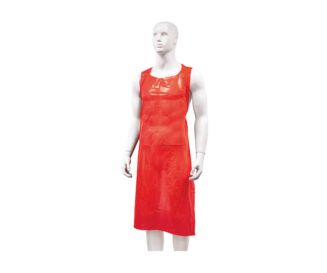 HYGOCLEAN® schort LDPE rood 50Mu blok