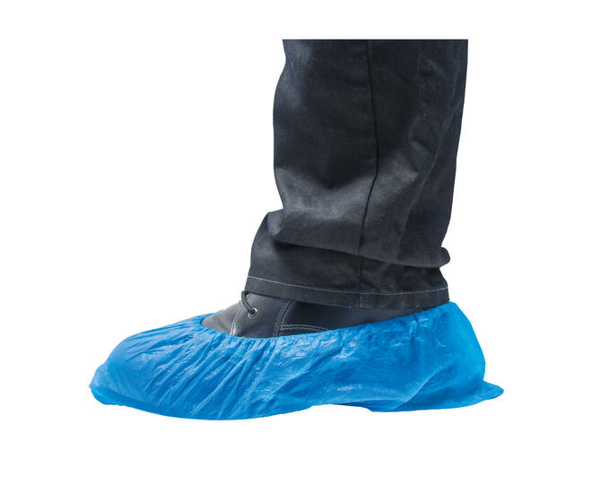 HYGOCLEAN® overschoen CPE blauw 30Mu geruwd