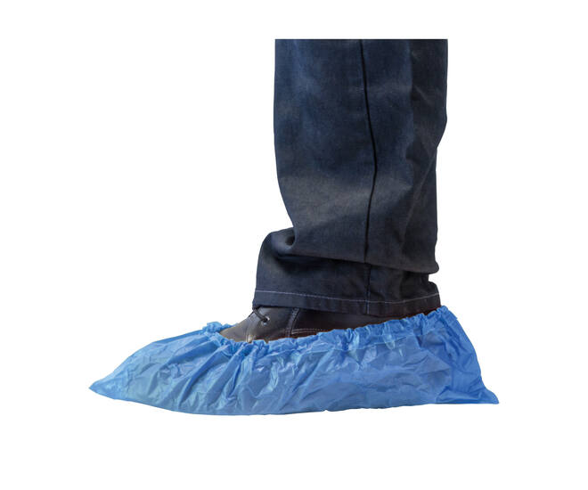 HYGOCLEAN® overschoen CPE blauw 70Mu geruwd