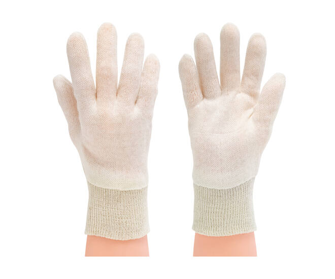HYGOCLEAN® Handschoen katoen tricot manchet ecru heren