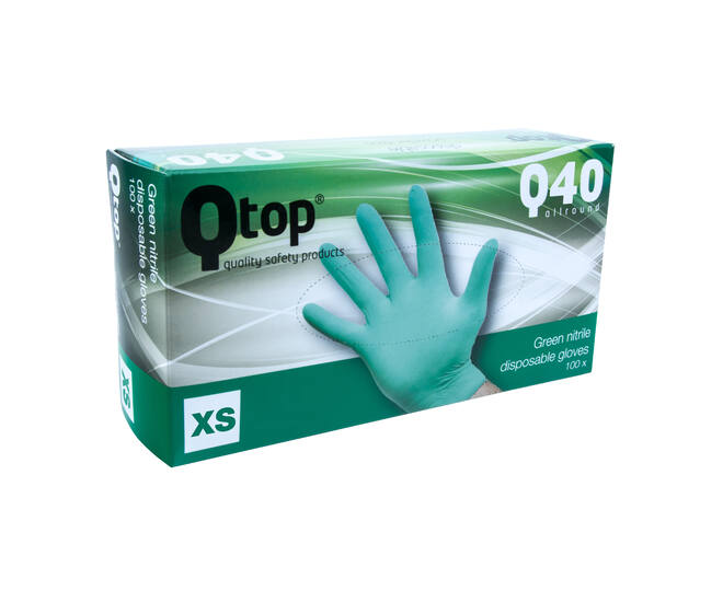 Q-TOP® Q40 handschoen nitril 4gr groen XS