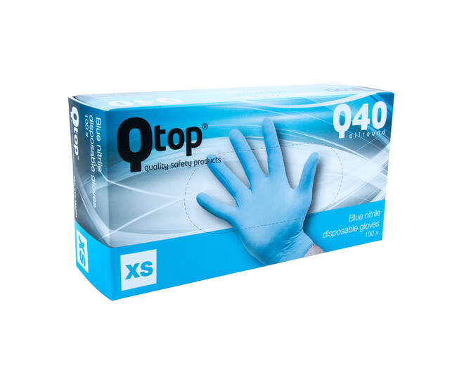 Q-TOP® Q40 handschoen nitril 4gr blauw XS