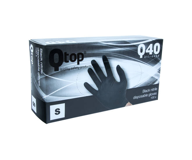 Q-TOP® Q40 handschoen nitril 4gr zwart S