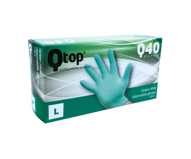 Q-TOP® Q40 handschoen nitril 4gr groen L