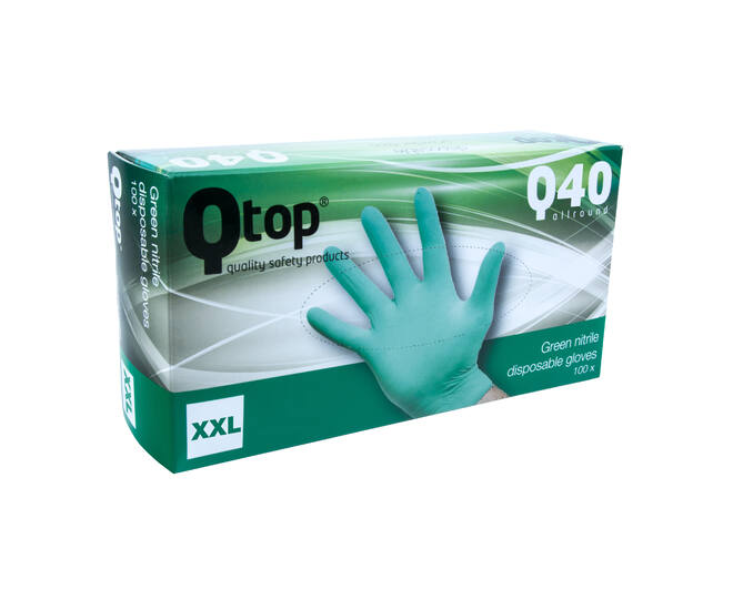 Q-TOP® Q40 handschoen nitril 4gr groen 2XL