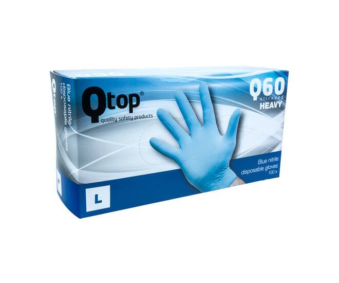 Q-TOP® Q60 handschoen nitril 6gr blauw L