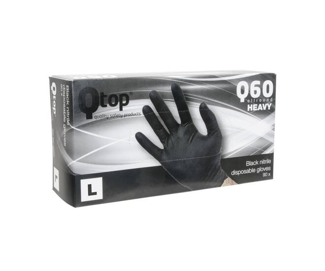 Q-TOP® Q60 handschoen nitril 6gr zwart L