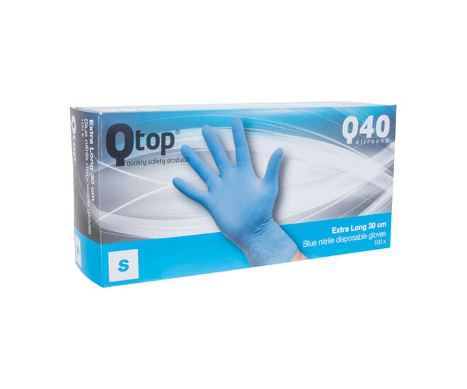Q-TOP® Q40 handschoen nitril 30cm blauw S