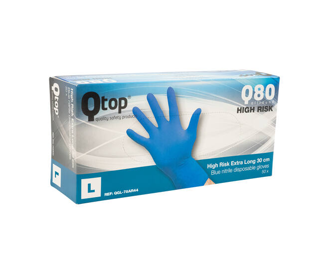 Q-TOP® Q80 handschoen nitril 30cm blauw L