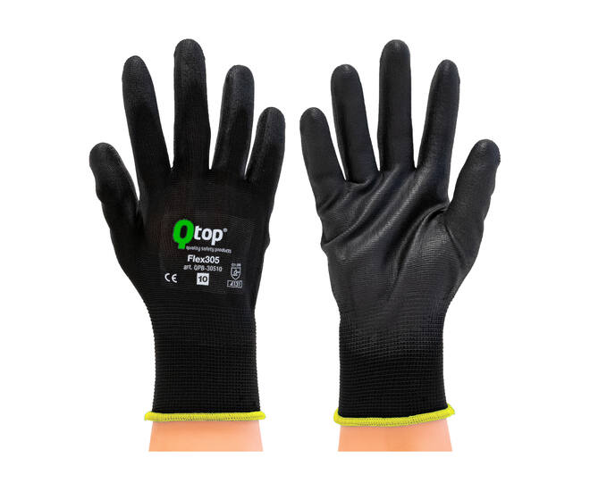 Q-TOP® FLEX305 handschoen PU palm PE zwart XL